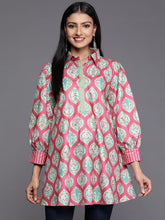 Women's Fuchsia Velvet Printed Tunic